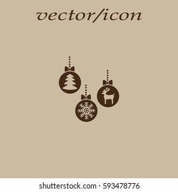 Christmas tree balls, icon