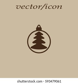 Christmas tree balls, icon
