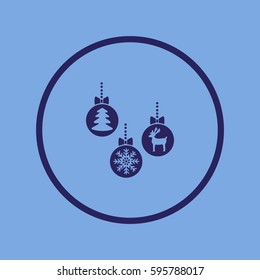 Christmas tree balls, icon