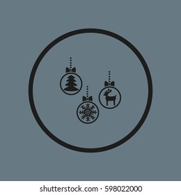 Christmas tree balls, icon