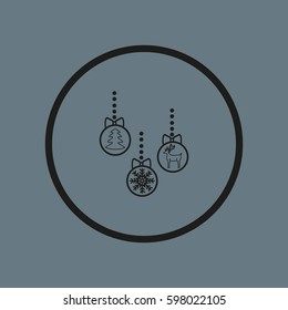 Christmas tree balls, icon