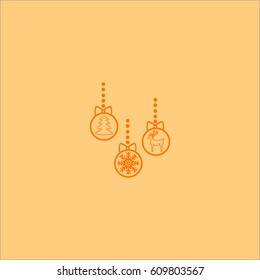 Christmas tree balls, icon