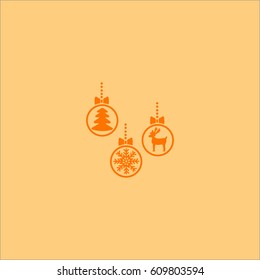 Christmas tree balls, icon