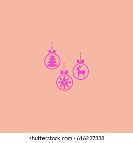 Christmas tree balls, icon