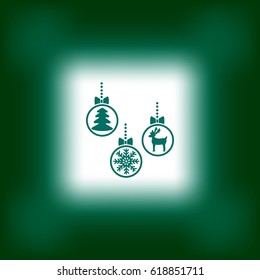 Christmas tree balls, icon