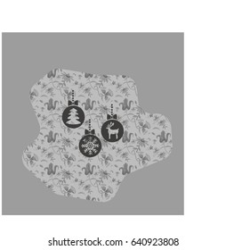 Christmas tree balls, icon