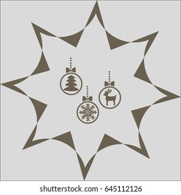 Christmas tree balls, icon