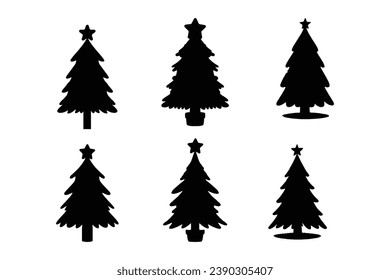 christmas tree with christmas balls. Merry Christmas watercolors christmas tree  on white background