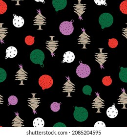 christmas tree balls pattern. Colorful design.
Ready for printing and embossing textiles and decorative papers.
All over and vector design