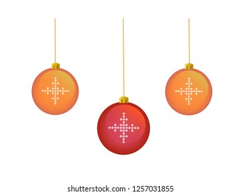 Christmas tree balls. Red and orange