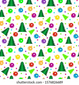 Christmas tree balls Seamless pattern decor