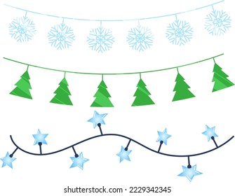 Christmas tree balls toy for decoration, new year design vector illustration.