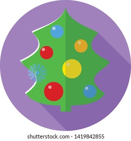 Christmas tree with christmas balls vector illustration