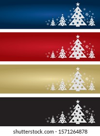 christmas tree banner with color variation vector