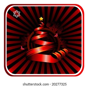 christmas tree banner vector