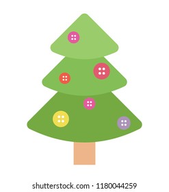 
A christmas tree with bauble balls decorations 
