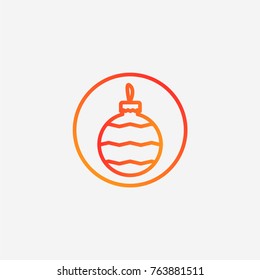  Christmas tree bauble decoration icon.gradient illustration isolated vector sign symbol