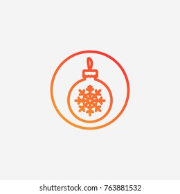  Christmas tree bauble decoration icon.gradient illustration isolated vector sign symbol