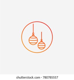 Christmas tree bauble decoration icon.gradient illustration isolated vector sign symbol