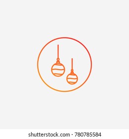 Christmas tree bauble decoration icon.gradient illustration isolated vector sign symbol