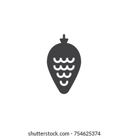 Christmas tree bauble icon vector, filled flat sign, solid pictogram isolated on white. Symbol, logo illustration.