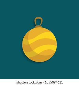 christmas tree bauble isolated vector flat illustration. christmas tree ball design element