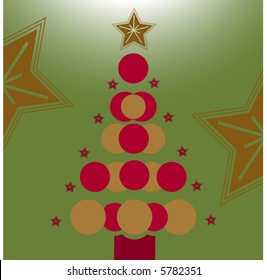 christmas tree of baubles vector