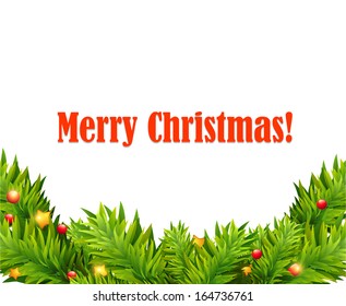 Christmas tree with baubles. Vector illustration 
