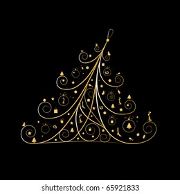 Christmas tree beautiful for your design