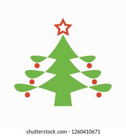 Christmas tree big on a white background vector illustration