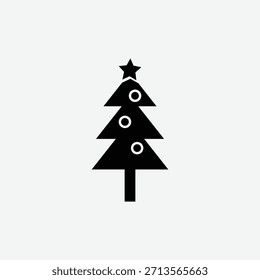 Christmas tree with black color vector  illustration design