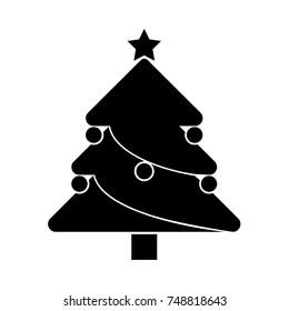 Christmas Tree black icon .