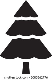 Christmas Tree Black Icon. Vector Illustration. x mas Symbol. Logo. Isolated Pictogram