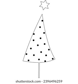 Weihnachtsbaum, schwarze Linien, transparenter Hintergrund
