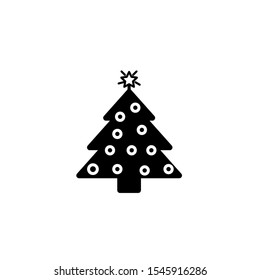 Christmas tree black vector icon