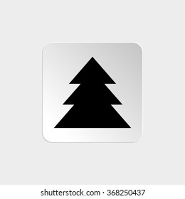 christmas tree -  black vector icon