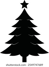 Christmas tree black and white