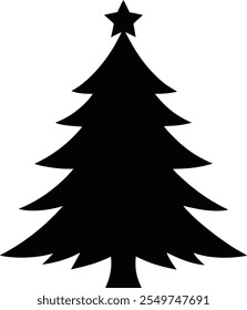 Christmas tree black and white