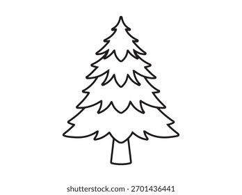 Christmas Tree Black and White