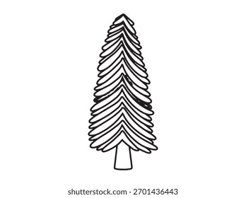 Christmas Tree Black and White
