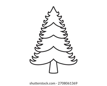 Christmas Tree Black and White