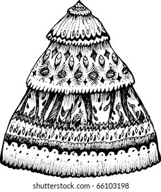 Christmas tree in black and white