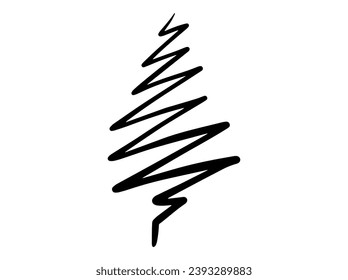 Christmas Tree black and white Illustration