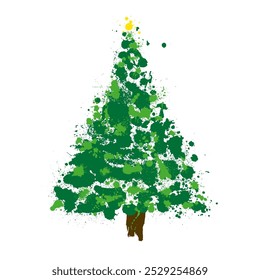 Christmas tree of blots. hand drawing. Not AI, Vector illustrations.