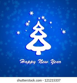 Christmas tree with blue background