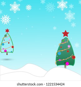 christmas tree blue background