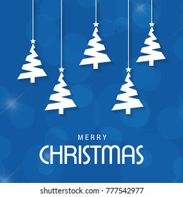 Christmas tree with blue background 