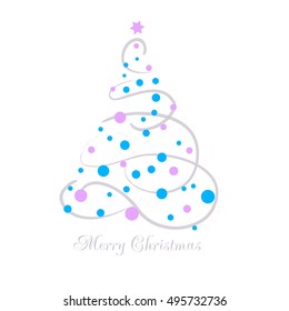 Christmas tree with blue bauble