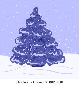 christmas tree in blue colors