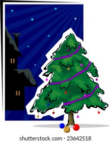 Christmas tree in blue colour	